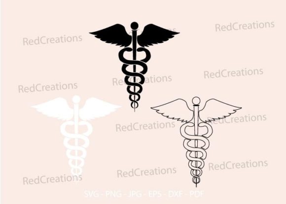 Caduceus Embroidery for Nurses and Doctors